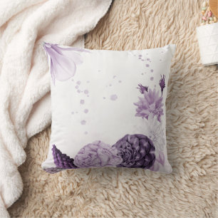 romantische lila Blumen botanisch  Kissen