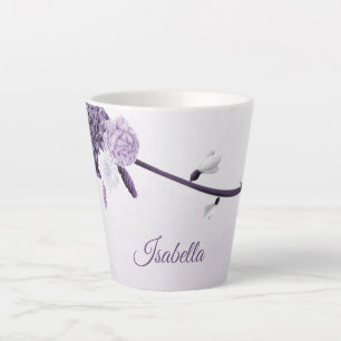 romantische lila Blumen botanisch  Milchtasse