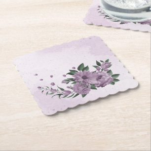 romantische lila Blumen botanisch Untersetzer