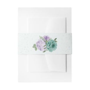romantische lila Blumen Grüne Hochzeit Einladungsbanderole