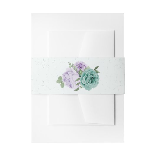 romantische lila Blumen Grüne Hochzeit Einladungsbanderole (Vorderseite Beispiel)