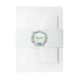 romantische lila Blumen Grüne Hochzeit Einladungsbanderole