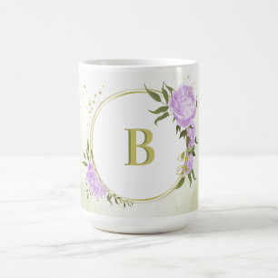 romantische lila Blumen Grüne Hochzeit Kaffeetasse