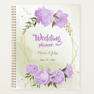 romantische lila Blumen Grüne Hochzeit Planer