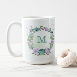 romantische lila Blumen Kaffeetasse