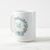 romantische lila Blumen Kaffeetasse (Vorderseite Links)