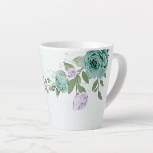 romantische lila Blumen Milchtasse (Rechte Ecke)