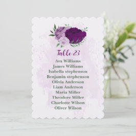 Romantische lila Blumen Sitzkarte Einladung