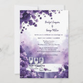 Romantische Lila Blumeneiffelturm Hochzeit Einladung (Vorderseite)