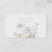 Romantische lila blumenreiche Hochzeitsfeier Platz Platzkarte (Rückseite)