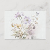 Romantische lila blumenWedding RSVP Card Begleitkarte (Rückseite)