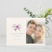 Romantische lila Blüten Save The Date (Stehend Vorderseite)
