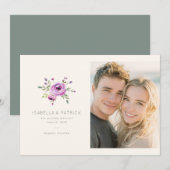 Romantische lila Blüten Save The Date (Vorne/Hinten)