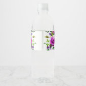 Romantische lila Blüten Wasserflaschenetikett (Rückseite)