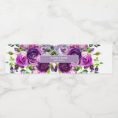 Romantische lila Blüten Wasserflaschenetikett (Einzelnes Label)