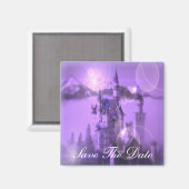 Romantische lila Burg Magnet (Vorderseite/Rückseite)