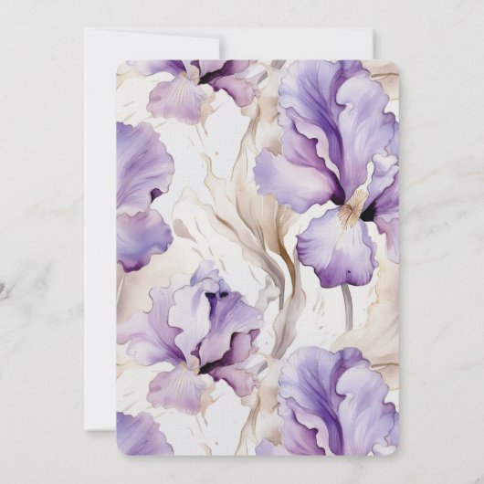 Romantische Lila Creme Iris Brautparty Einladung (Rückseite)