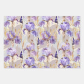 Romantische Lila Creme Iris Brautparty Geschenkpapier Set (Vorderseite 2)