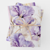 Romantische Lila Creme Iris Brautparty Geschenkpapier Set (Beispiel)