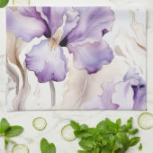 Romantische Lila Creme Iris Brautparty Geschirrtuch (Gefaltet)