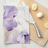 Romantische Lila Creme Iris Brautparty Geschirrtuch (Viertel Falte)