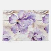 Romantische Lila Creme Iris Brautparty Geschirrtuch (Horizontal)