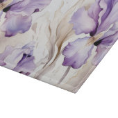 Romantische Lila Creme Iris Brautparty Schneidebrett (Ecke)
