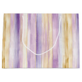 Romantische Lila Creme Iris Streifen Brautparty Große Geschenktüte (Vorderseite)