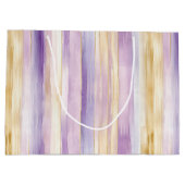 Romantische Lila Creme Iris Streifen Brautparty Große Geschenktüte (Rückseite)