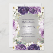Romantische Lila Glitzer-Hochzeit Einladung (Vorderseite)
