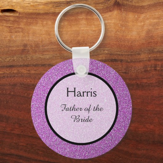 Romantische Lila Glitzern Gastgeschenk Hochzeit Schlüsselanhänger (Vorderseite)