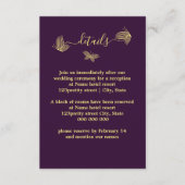 Romantische, lila Goldschmetterlinge Begleitkarte (Vorderseite)