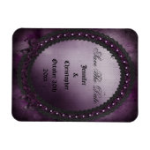 Romantische Lila Gotik Save the Date Hochzeit Magnet (Horizontal)