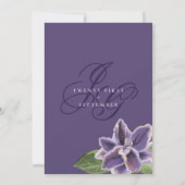 Romantische lila-grüne Lavendel-Orchideenhochzeit Einladung (Rückseite)