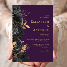 Romantische Lila Hochzeit der Black Gold Floral