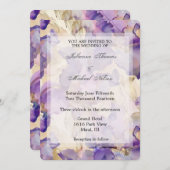Romantische Lila Hochzeit der Iris Einladung (Vorne/Hinten)