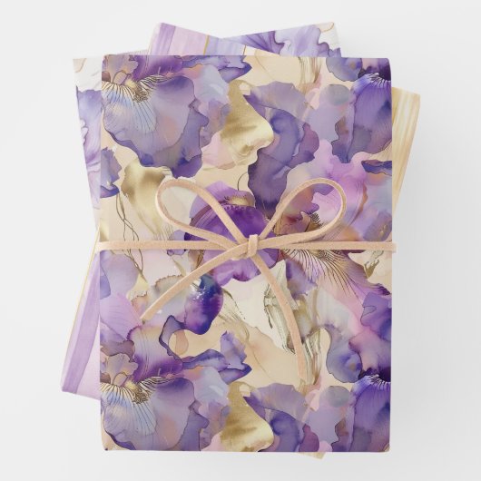 Romantische Lila Hochzeit der Iris Geschenkpapier Set (Beispiel)