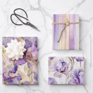 Romantische Lila Hochzeit der Iris Geschenkpapier Set