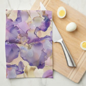 Romantische Lila Hochzeit der Iris Geschirrtuch (Viertel Falte)