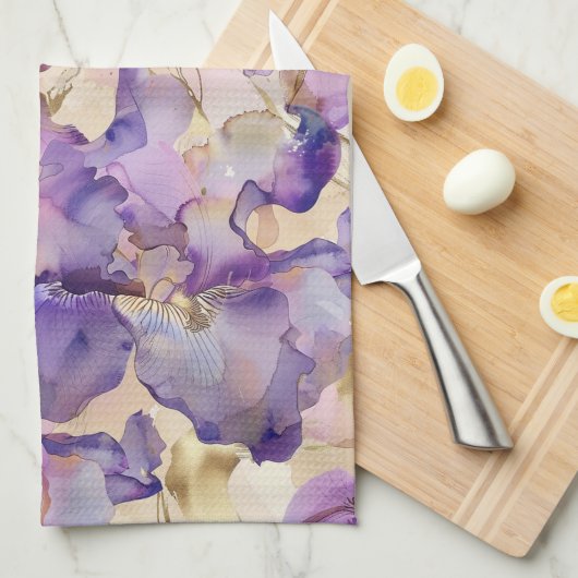 Romantische Lila Hochzeit der Iris Geschirrtuch (Viertel Falte)