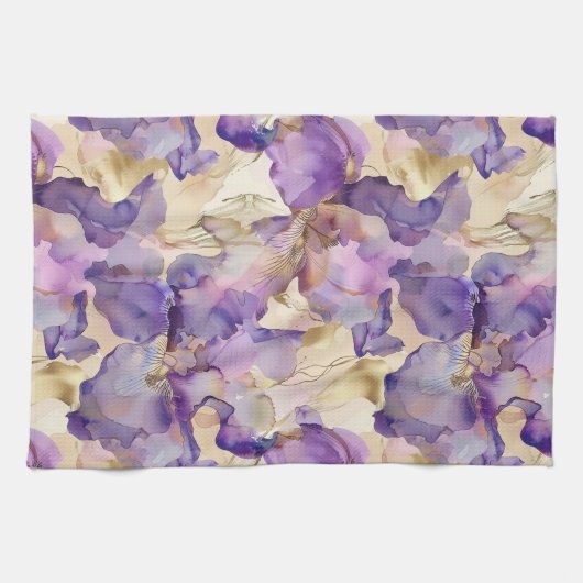 Romantische Lila Hochzeit der Iris Geschirrtuch (Horizontal)