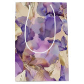 Romantische Lila Hochzeit der Iris Mittlere Geschenktüte (Vorderseite)