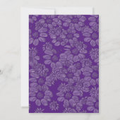 Romantische Lila Hochzeit mit Flora und Fauna Einladung (Rückseite)