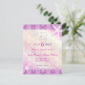 Romantische Lila Hochzeit Save the Date (Stehend Vorderseite)