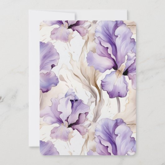 Romantische Lila Hochzeit von Iris Einladung (Rückseite)