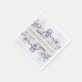 Romantische Lila Hochzeiten von Iris und Peonies Serviette (Ecke)