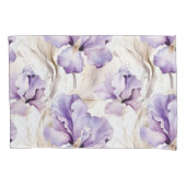 Romantische Lila Iris Floral Kissenbezug (Vorderseite-Links)
