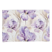 Romantische Lila Iris Floral Kissenbezug (Vorderseite-Rechts)