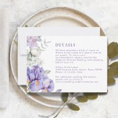 Romantische Lila Iris Floral Wedding Details Card RSVP Karte