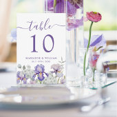 Romantische Lila Iris Floral Wedding Tischnummer